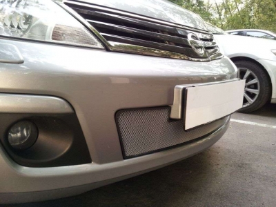 Защита радиатора хром РусСталь для Nissan Tiida 2007-2014