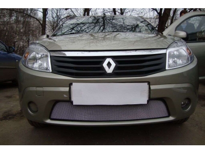 Защита радиатора хром РусСталь для Renault Sandero 2009-2014
