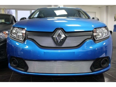 Защита радиатора хром нижняя РусСталь для Renault Sandero 2015-2021