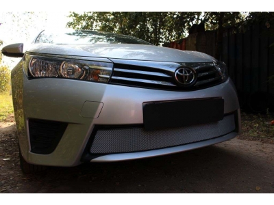 Защита радиатора хром РусСталь для Toyota Corolla 2013-2018
