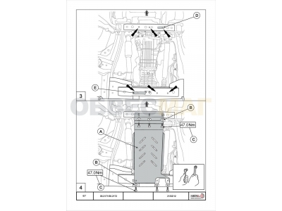 Защита КПП Шериф сталь 3 мм для Ford Ranger 2012-2015