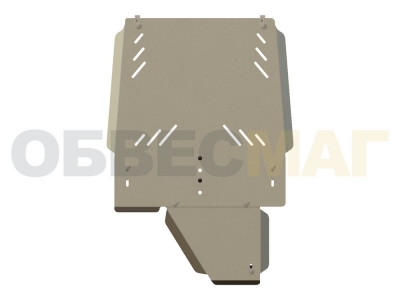 Защита КПП и РК Шериф алюминий 5 мм для Mitsubishi Pajero 3/4 № 14.2237