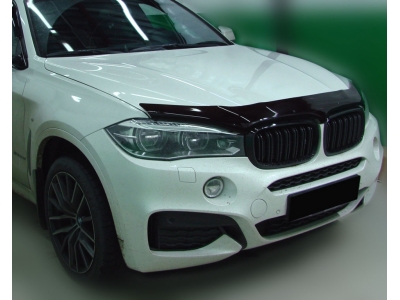Дефлектор капота SIM тёмный для BMW X6 2014-2019