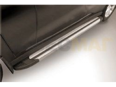 Пороги алюминиевые Slitkoff Luxe Silver для Haval H2 № AL-Hav2004