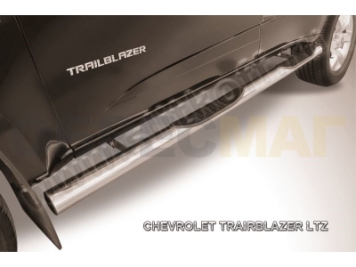 Пороги труба с накладками 76 мм для Chevrolet TrailBlazer № CHTB12-007