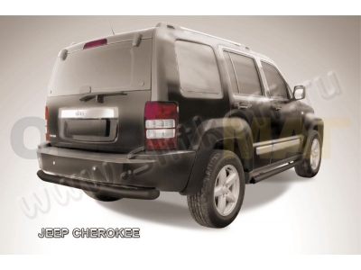 Защита заднего бампера 76 мм чёрная Slitkoff для Jeep Cherokee 2014-2018