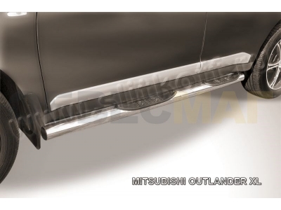 Пороги труба 76 мм для Mitsubishi Outlander XL № MXL10-008