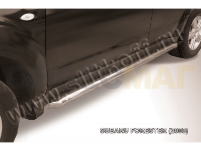 Пороги труба 57 мм серебристая для Subaru Forester № SF016S