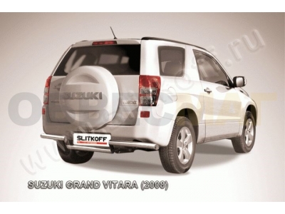 Защита заднего бампера 57 мм волна серебристая для Suzuki Grand Vitara 3 двери № SGV3D08014S