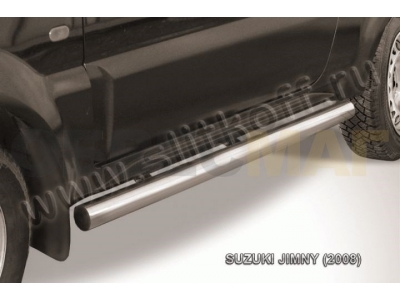 Пороги труба 76 мм серебристая для Suzuki Jimny № SJ006S