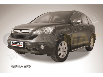 Защита переднего бампера 76 мм чёрная Slitkoff для Honda CR-V 2010-2012