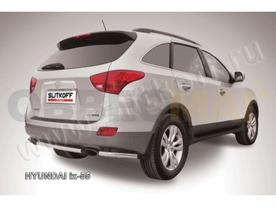 Защита заднего бампера 57 мм серебристая Slitkoff для Hyundai ix55 2009-2013