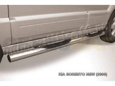 Пороги труба с накладками 76 мм для Kia Sorento № KSR008