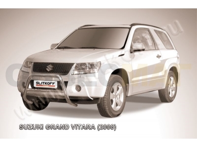 Кенгурятник 57 мм низкий Slitkoff для Suzuki Grand Vitara 3 двери 2008-2011