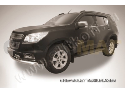 Пороги алюминиевые Slitkoff Optima Black для Chevrolet TrailBlazer № AL-CHTB1201