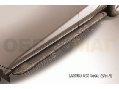 Пороги алюминиевые Slitkoff Optima Black для Lexus NX № AL-LNX001