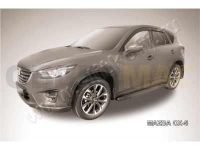 Пороги алюминиевые Slitkoff Optima Black для Mazda CX-5 № AL-MZCX5001