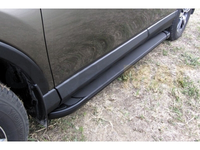 Пороги алюминиевые Slitkoff Optima Black для Toyota RAV4 № AL-TR415001