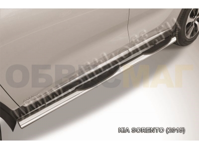 Пороги труба с накладками 76 мм для Kia Sorento № KS15-006