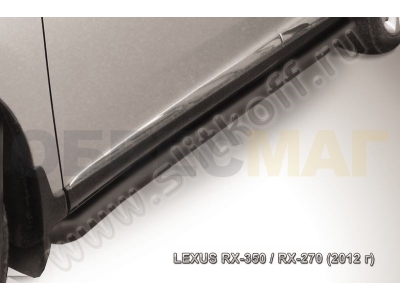 Пороги труба 76 мм с гибами чёрная для Lexus RX-270/350/450 № LRX35-12.006B