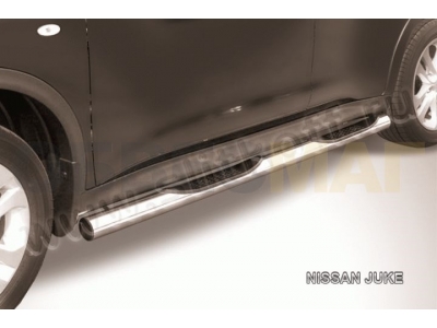Пороги труба с накладками 76 мм для Nissan Juke 2WD № NJ2WD-005