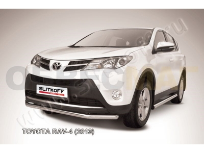 Защита переднего бампера 57 мм Slitkoff для Toyota RAV4 2013-2015