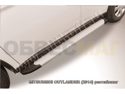 Пороги алюминиевые Slitkoff Optima Silver для Mitsubishi Outlander № AL-MOUT1302