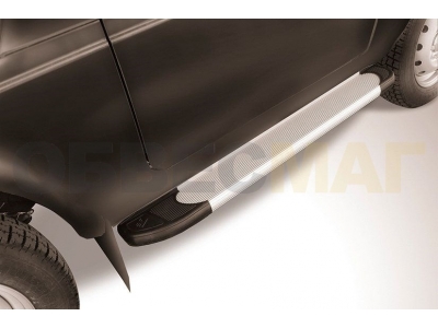 Пороги алюминиевые Slitkoff Optima Silver для ВАЗ 4x4 Urban № AL-NivUR002