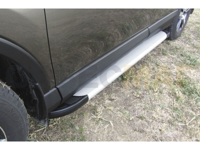 Пороги алюминиевые Slitkoff Optima Silver для Toyota RAV4 № AL-TR415002