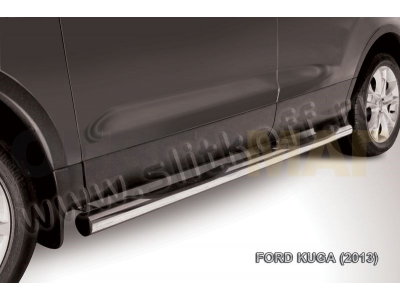 Пороги труба с накладками 76 мм для Ford Kuga № FKG13-005