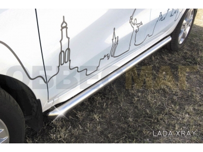 Пороги труба 57 мм для Lada XRay № LadXR008