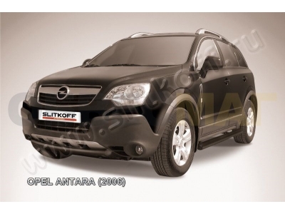 Защита переднего бампера 57 мм чёрная Slitkoff для Opel Antara 2006-2018