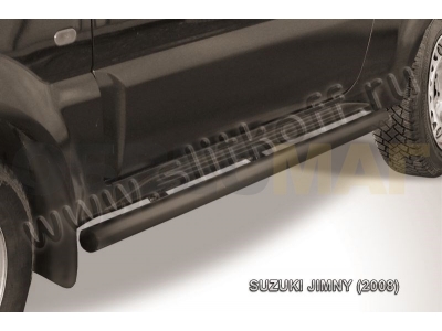 Пороги труба 57 мм чёрная для Suzuki Jimny № SJ008B