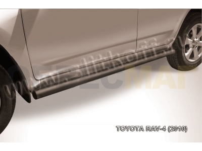 Пороги труба 57 мм чёрная для Toyota RAV4 № TR410-011B