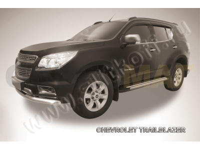Пороги алюминиевые Slitkoff Luxe Black для Chevrolet TrailBlazer № AL-CHTB1203