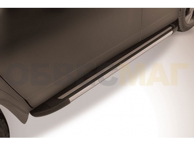 Пороги алюминиевые Slitkoff Luxe Black для Honda CR-V № AL-HCRV17003