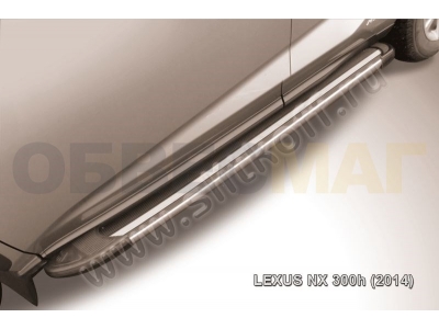 Пороги алюминиевые Slitkoff Luxe Black для Lexus NX № AL-LNX003