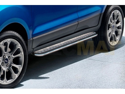 Пороги с площадкой алюминиевый лист 42 мм для Ford Ecosport № FES003