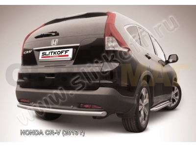 Защита заднего бампера 57 мм радиусная Slitkoff для Honda CR-V 2012-2015
