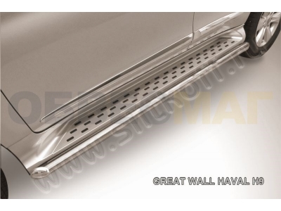 Защита штатных порогов 57 мм для Haval H9 № HavH9006