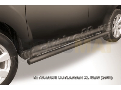 Пороги труба 57 мм чёрная для Mitsubishi Outlander XL № MXL10-009B