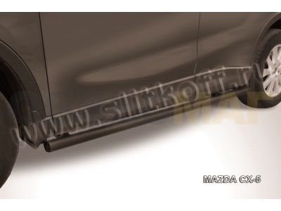 Пороги труба 57 мм чёрная для Mazda CX-5 № MZCX5-005B