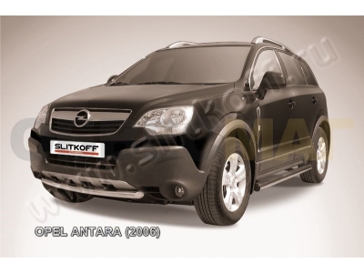 Защита переднего бампера 57 мм серебристая Slitkoff для Opel Antara 2006-2018
