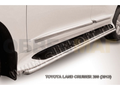 Защита штатных порогов 42 мм Slitkoff для Toyota Land Cruiser 200 2013-2015
