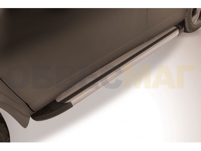 Пороги алюминиевые Slitkoff Luxe Silver для Honda CR-V № AL-HCRV17004