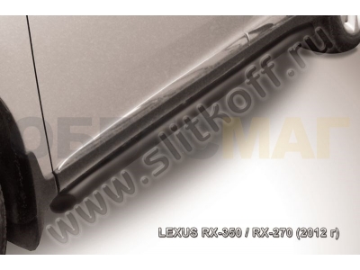 Пороги труба 57 мм с гибами чёрная для Lexus RX-270/350/450 № LRX35-12.007B