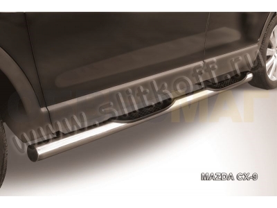 Пороги труба с накладками 76 мм для Mazda CX-9 № MZCX9005