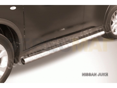 Пороги труба 76 мм Slitkoff для Nissan Juke 2WD 2010-2018