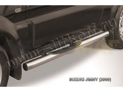 Пороги труба с накладками 76 мм для Suzuki Jimny № SJ005