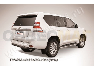 Защита заднего бампера 76 мм короткая чёрная для Toyota Land Cruiser Prado 150 № TOP14-012B